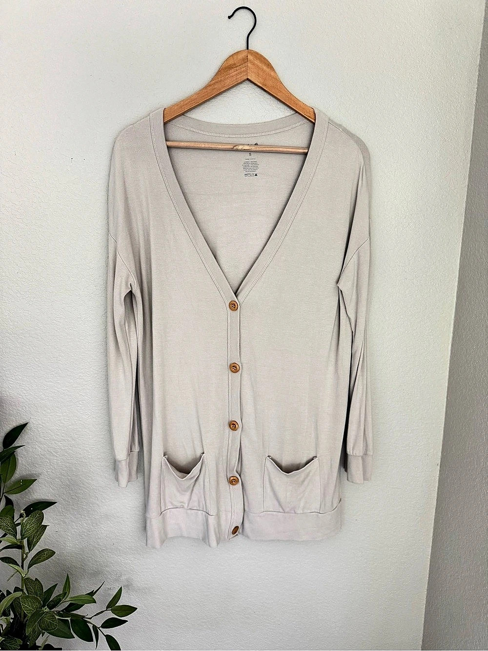 Kyte Baby Fog Bamboo Jersey Adult Cardigan Size Small Longline Loungewear